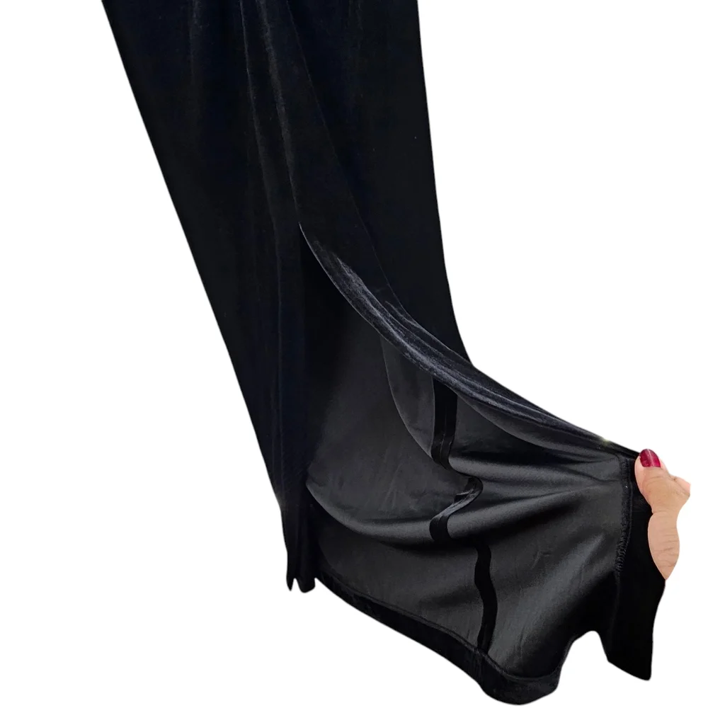Xscape Womens Black‎ Velvet Floral Puff Sleeve Evening Gown SIZE 6